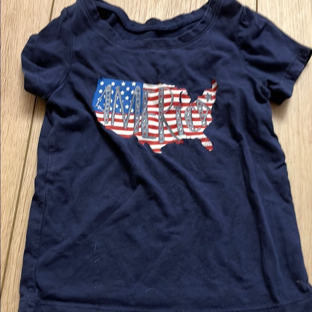 Circo Blue and Red Short Sleeve Tee with USA Graphic